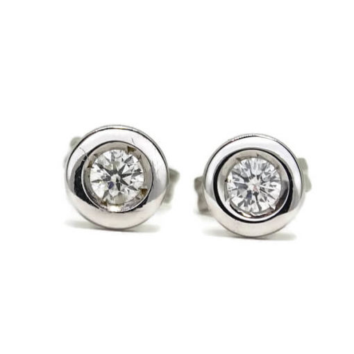 Pendientes de diamantes oro blanco brillantes 0.20 quilates