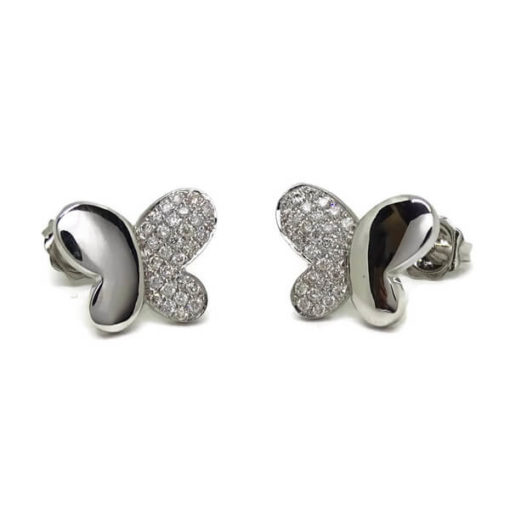 Pendientes mariposa diamantes oro blanco 0.32 quilates - Imagen 3