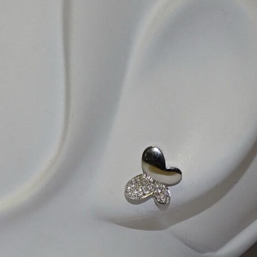 Pendientes mariposa diamantes oro blanco 0.32 quilates - Imagen 2