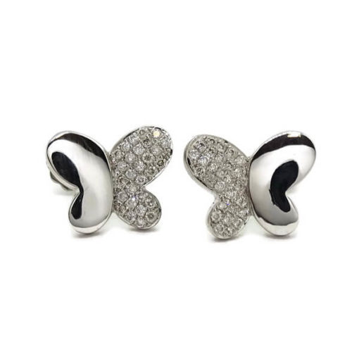 Pendientes mariposa diamantes oro blanco 0.32 quilates