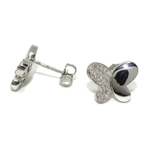 Pendientes mariposa diamantes oro blanco 0.32 quilates - Imagen 5