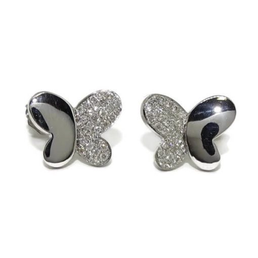 Pendientes mariposa diamantes oro blanco 0.32 quilates - Imagen 6