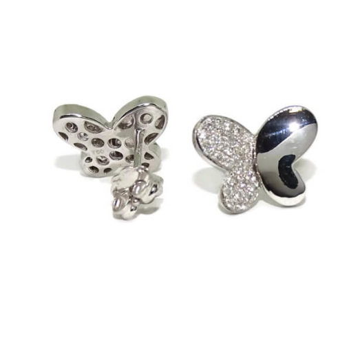 Pendientes mariposa diamantes oro blanco 0.32 quilates - Imagen 8