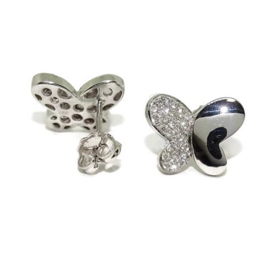 Pendientes mariposa diamantes oro blanco 0.32 quilates - Imagen 9