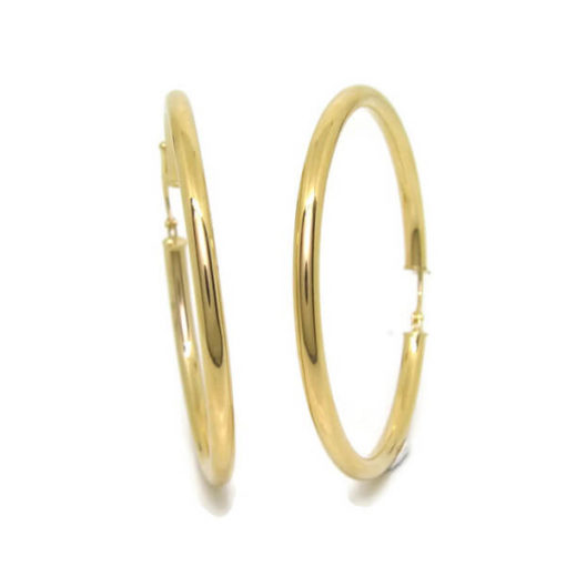 Aros oro lisos grandes 3x40-4.30gr de oro de 18k - Imagen 4