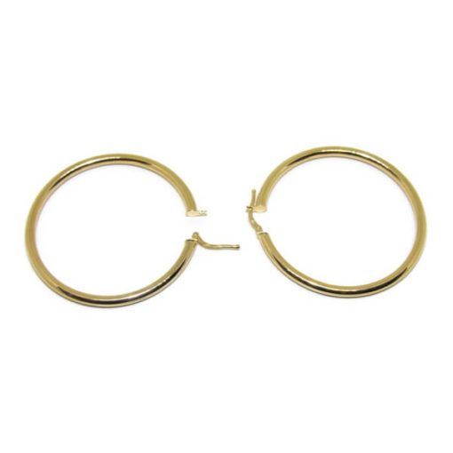 Aros oro lisos grandes 3x40-4.30gr de oro de 18k - Imagen 5