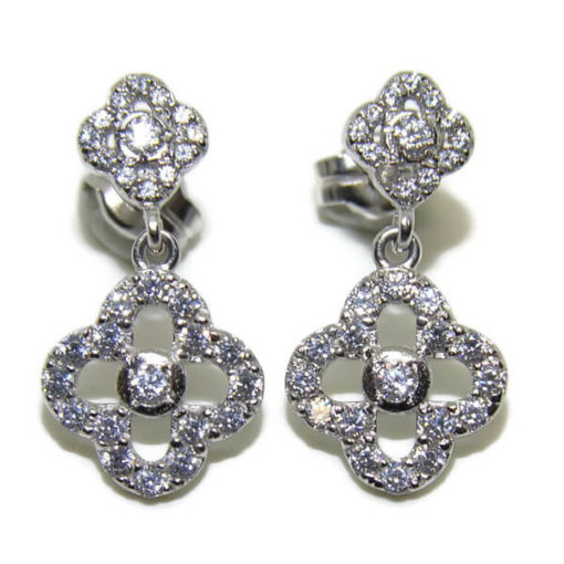 Pendientes novias oro blanco - Imagen 4