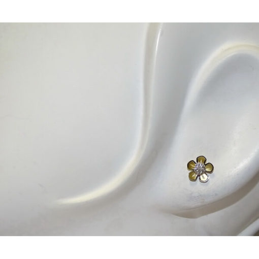 Pendientes flor oro - Imagen 2