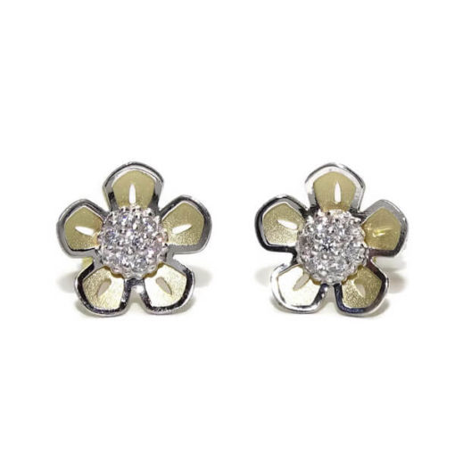 Pendientes flor oro