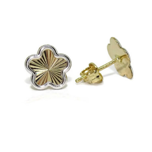 Pendientes flor bicolor - Imagen 3