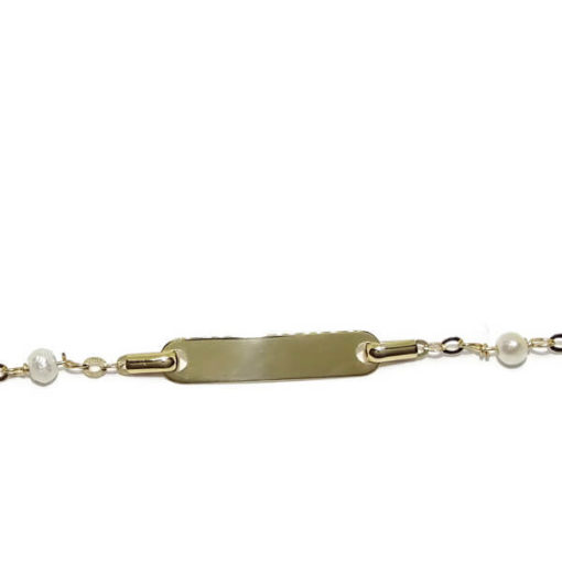 Pulsera para bebe con perlas y oro - Imagen 2