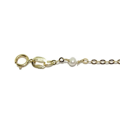 Pulsera para bebe con perlas y oro - Imagen 3