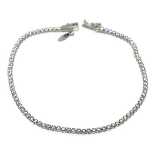 Pulsera riviere circonitas y oro blanco