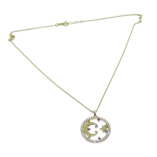 Collar de oro amarillo cielo estrellado - Imagen 6