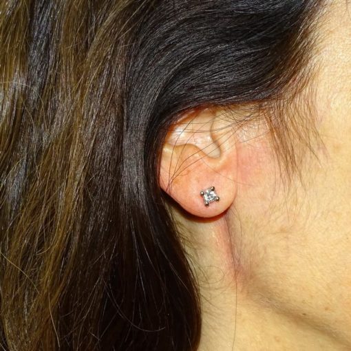 Pendientes diamantes 0,30cts 4 garras - Imagen 2