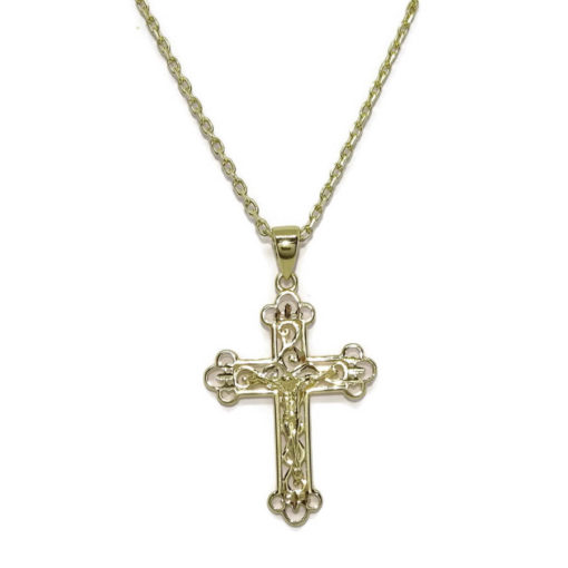 cruz con Cristo artesanal con cadena especial comunión 2,95gr