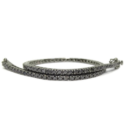 Pulsera Tipo Riviere de Diamantes Negros 3.00 cts