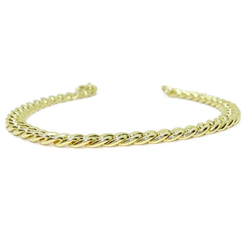 Pulsera de Oro Amarillo de 18k para Hombre modelo barbada hueca - Imagen 6