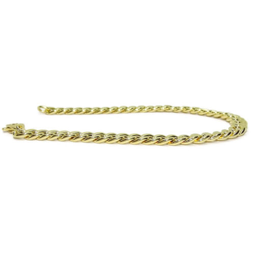 Pulsera de Oro Amarillo de 18k para Hombre modelo barbada hueca - Imagen 7