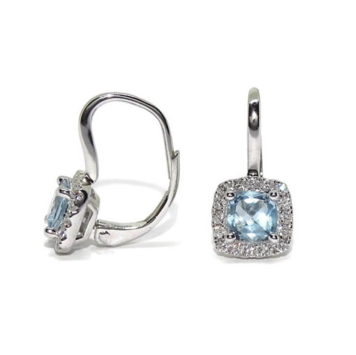 Pendientes oro blanco 0.79ct de topacios y 0.27cts de diamantes - Imagen 8