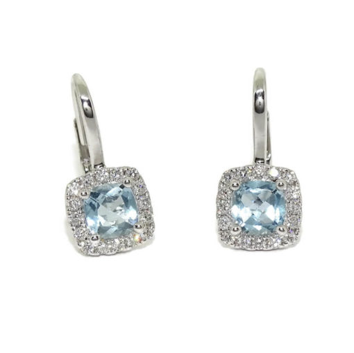 Pendientes oro blanco 0.79ct de topacios y 0.27cts de diamantes - Imagen 6