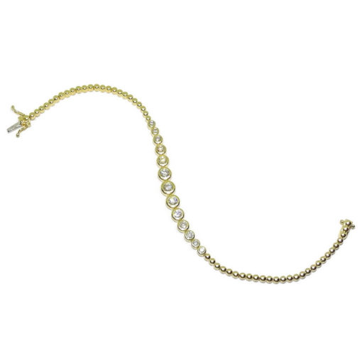 Pulsera de Oro de 18k con 13 Diamantes Talla Brillante de 0.95cts - Imagen 6