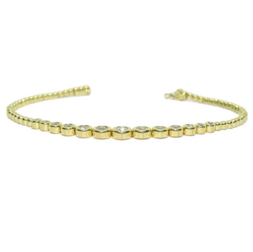 Pulsera de Oro de 18k con 13 Diamantes Talla Brillante de 0.95cts - Imagen 8