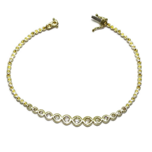 Pulsera de Oro de 18k con 13 Diamantes Talla Brillante de 0.95cts - Imagen 7