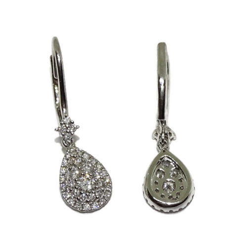 Pendientes de oro de 18k con 0.69cts de diamantes. 2.40cm de largos. Ideal novias, pedidas, fiesta. - Imagen 4