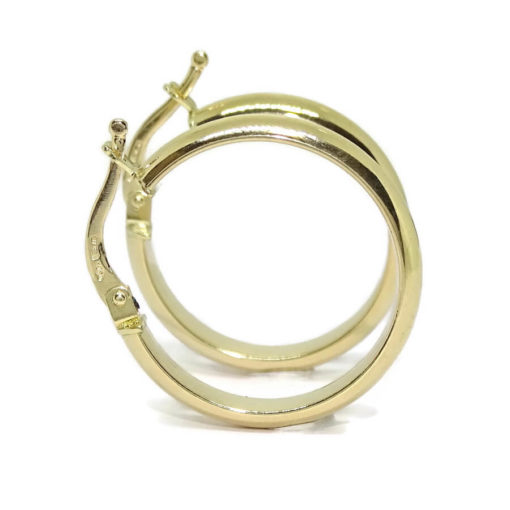 Pendientes aros de oro amarillo de 18K con tubo media caña de 4mm de ancho por 2.80cm de diámetro exterior. 2.90 gr de oro de 18k. - Imagen 4