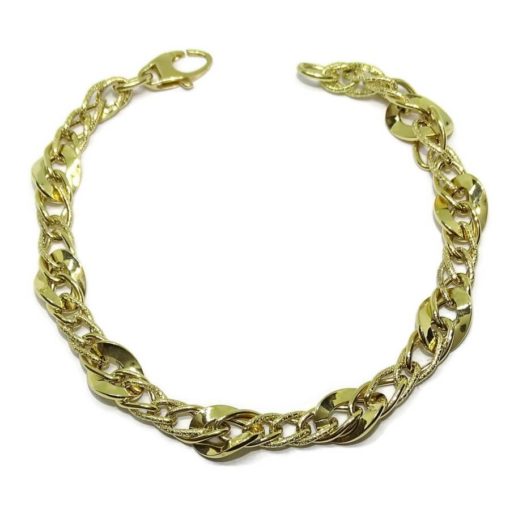 Pulsera para mujer de 6mm de ancha todo oro amarillo 18k