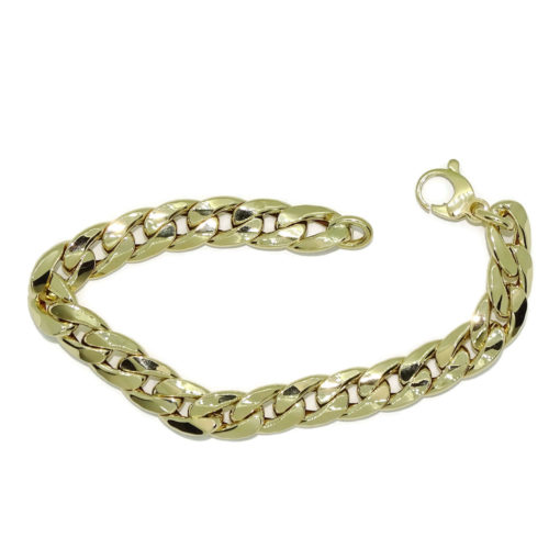 Pulsera para Hombre de Oro Amarillo de 18k barbada plana de 1.10 cm de Ancha 22.00cm de Larga. 12.40 gr de oro de 18k - Imagen 5