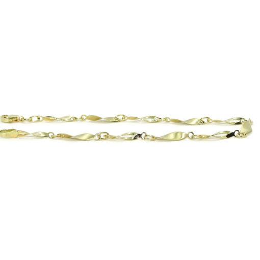 Pulsera de oro amarillo de 18k para mujer de eslabones ovalados con cuerpo y calados. - Imagen 5