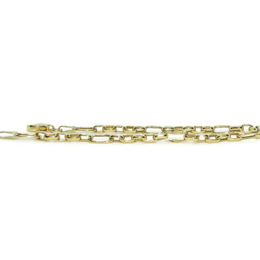 Pulsera de moda para mujer de Oro Amarillo de 18k tipo cadena forzada de 5mm de ancha 19.00cm de Larga - Imagen 7