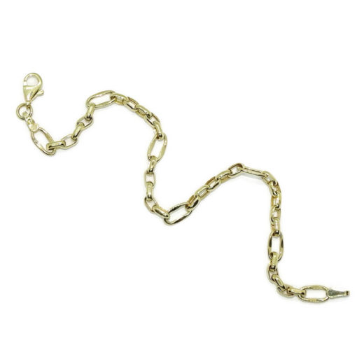 Pulsera de moda para mujer de Oro Amarillo de 18k tipo cadena forzada de 5mm de ancha 19.00cm de Larga - Imagen 6