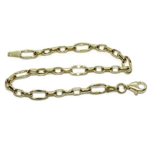 Pulsera de moda para mujer de Oro Amarillo de 18k tipo cadena forzada de 5mm de ancha 19.00cm de Larga - Imagen 5