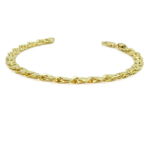 Pulsera de Oro Amarillo de 18k para Hombre modelo ochos planos hueca de 20.50cm de Larga - Imagen 3