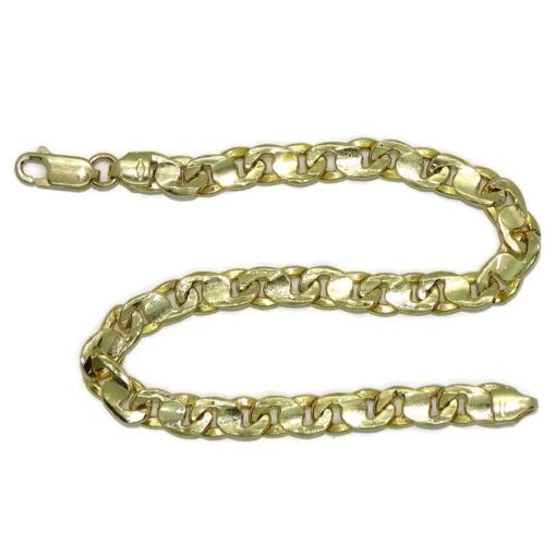 Pulsera de Oro Amarillo de 18k para Hombre modelo ochos planos hueca de 20.50cm de Larga - Imagen 6