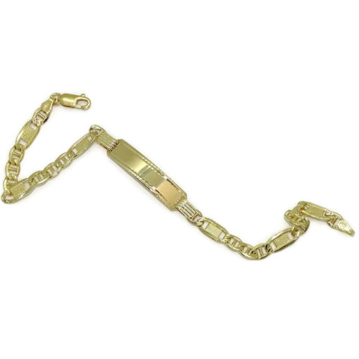 Pulsera para hombre de oro amarillo de 18k con placa y cadena ancla de 5.00 mm de ancha. - Imagen 7