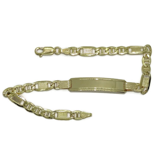 Pulsera para hombre de oro amarillo de 18k con placa y cadena ancla de 5.00 mm de ancha. - Imagen 5