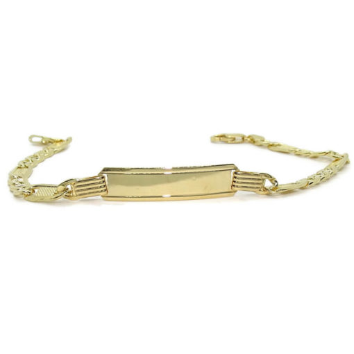 Pulsera para hombre de oro amarillo de 18k con placa y cadena ancla de 5.00 mm de ancha. - Imagen 4