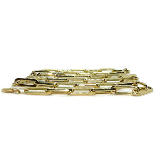 Collar de moda para hombre y mujer de Oro Amarillo de 18k de eslabón tipo forzado de 7mm de ancho. 60.00cm. - Imagen 5