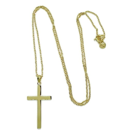 Cruz de oro amarillo de 18k especial comunión y mujer con cadena. - Imagen 4