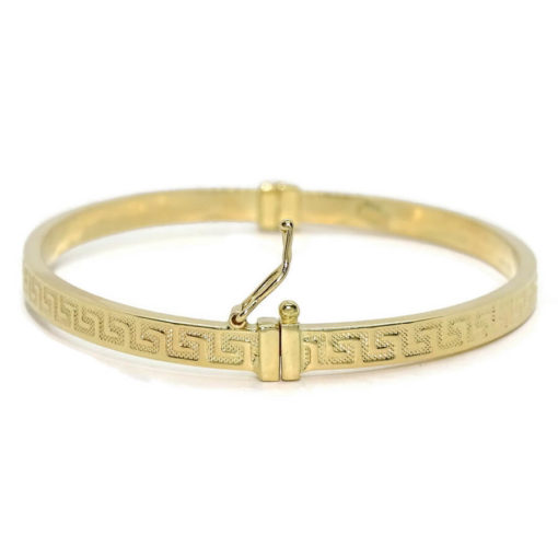 Pulsera de oro amarillo de 18k con greca para mujer, rígida de 4.00 mm de ancha y 62.00mm de interior. 5.15gr de oro de 18k - Imagen 3