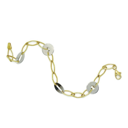 Pulsera para mujer de oro bicolor de 18k con cadena de 5.00 mm de ancha - Imagen 6