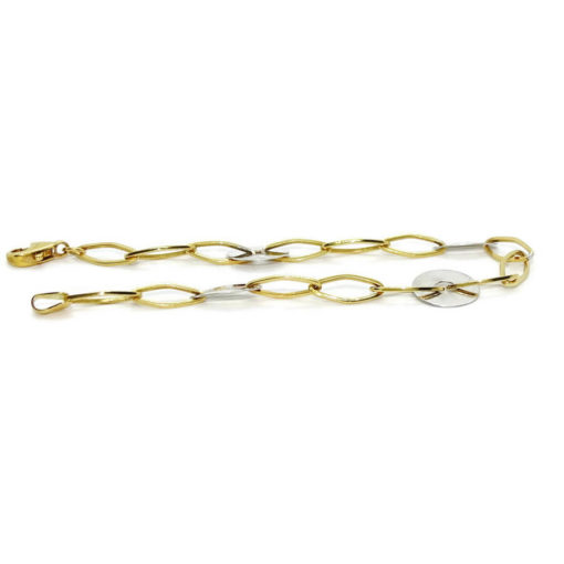 Pulsera para mujer de oro bicolor de 18k con cadena de 5.00 mm de ancha - Imagen 4