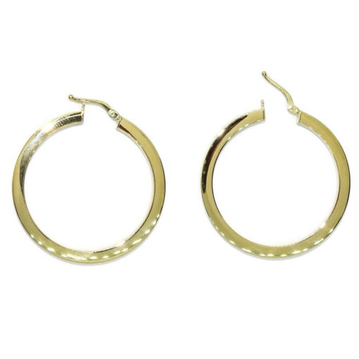 Pendientes aros de oro amarillo de 18k brillo de tubo cuadrado de 3.00 mm de ancho por 3.60 cm de diámetro exterior. - Imagen 5