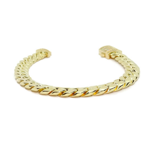 Elegante pulsera para hombre de oro amarillo de 18k de 22.00 cm de larga y 1.00 cm de ancha, modelo cubana. 23.25 gr de oro de 18k - Imagen 10