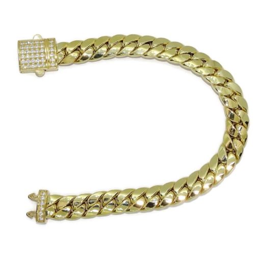 Elegante pulsera para hombre de oro amarillo de 18k de 22.00 cm de larga y 1.00 cm de ancha, modelo cubana. 23.25 gr de oro de 18k - Imagen 9