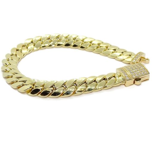 Elegante pulsera para hombre de oro amarillo de 18k de 22.00 cm de larga y 1.00 cm de ancha, modelo cubana. 23.25 gr de oro de 18k - Imagen 8